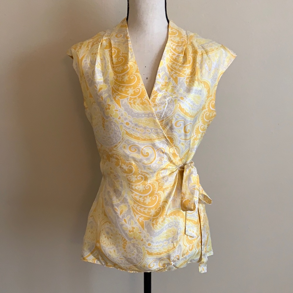 Silk Yellow Lilly Pulitzer Wrap Top